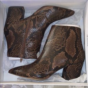 Brand New Steve Madden Missie Snake Skin Booties